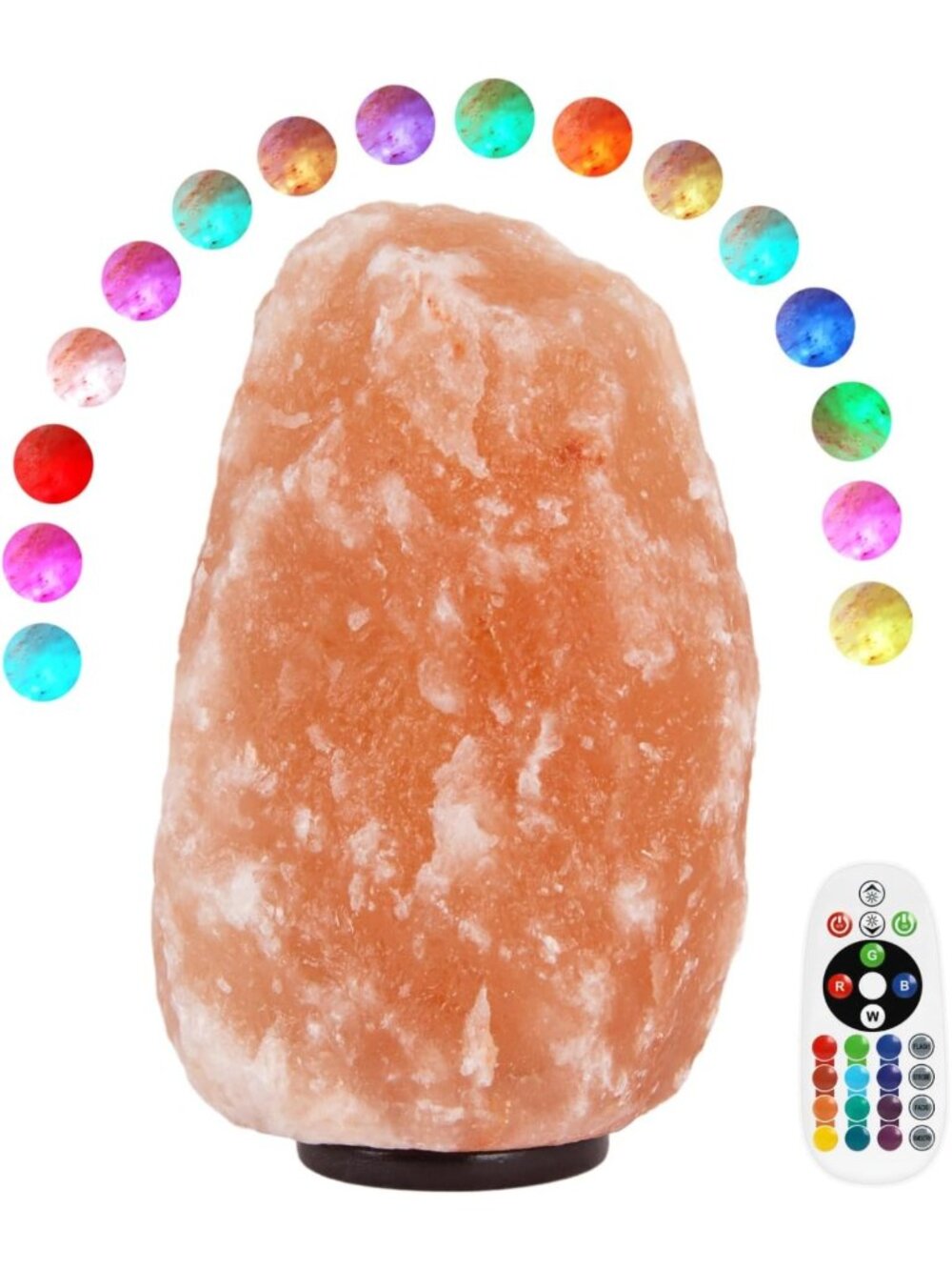pursalt Himalayan Salt Lamp with Remote 9-11 Inches (11-15 Lbs), 16 Colors